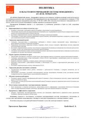 Политика ИСМ